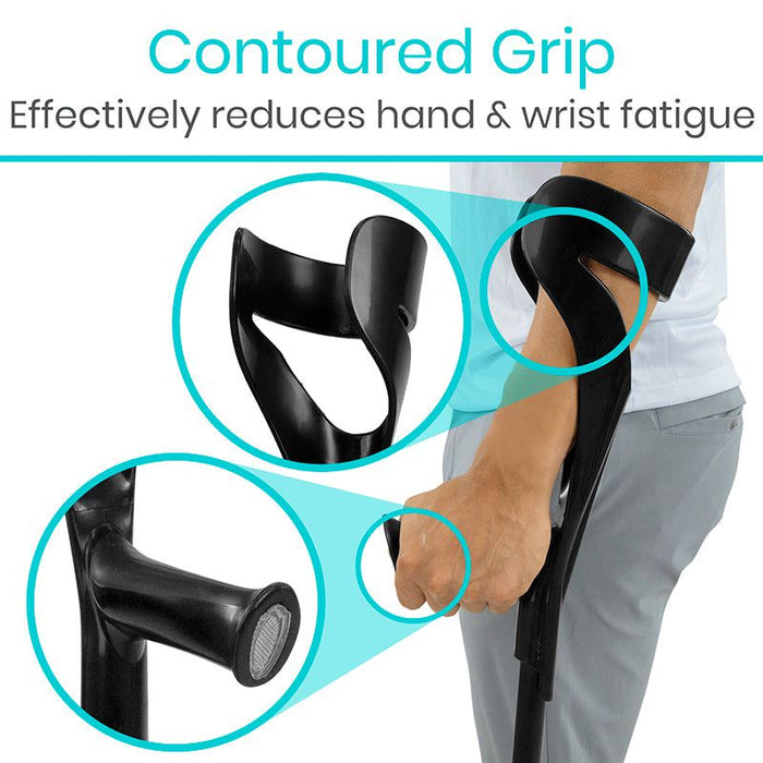 contoured grip reduces hand and wrist fatigue