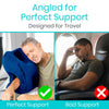 headrest travel pillow angled for support while traveling