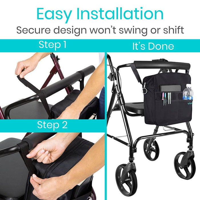 won't shift or swing and easily secures to walking aid 