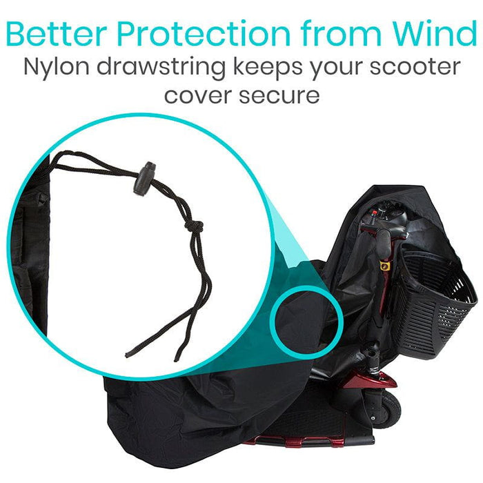 mobility scooter cover with nylon drawstring to secure cover