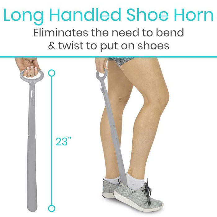 Long Handled Shoe Horn Eliminates the need to bend & twist to put on shoes