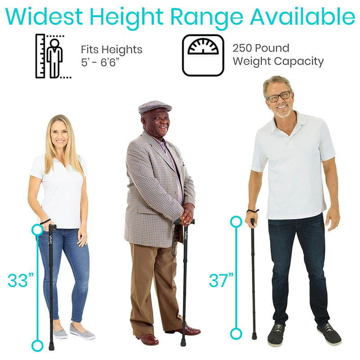 adjustable height fits 5' to 6'6" and supports up to 250 pounds