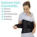 Relieves pain causes by: strains, sprains, herniated disc, sciatica, scoliosis