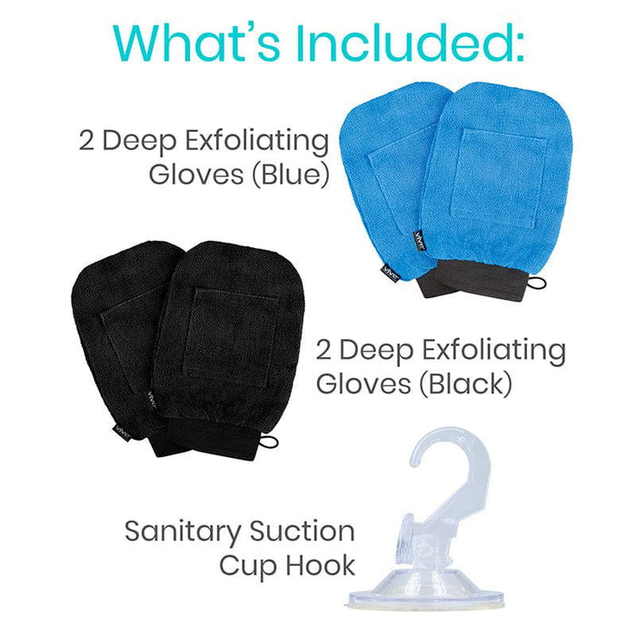 Exfoliating Gloves with sanitary suction 