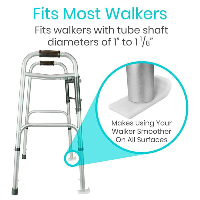 fits most walkers with tube shaft diameters of 1" to 1 1/8"