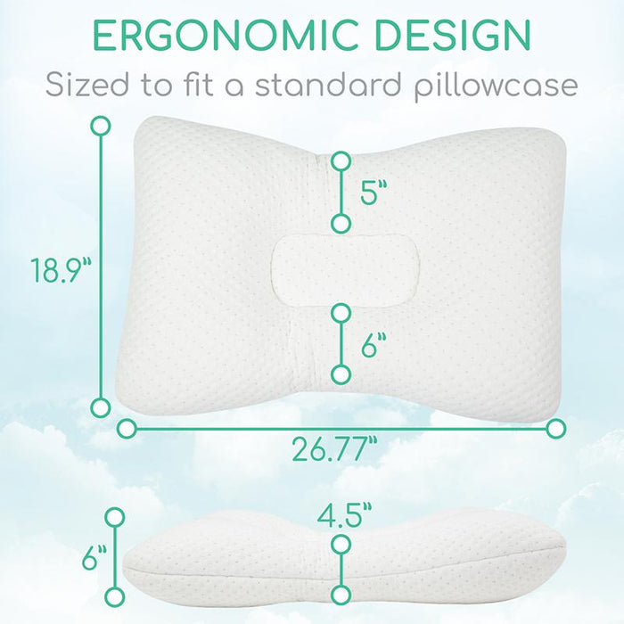 Ergonomic Design Sized to fit a standard pillowcase