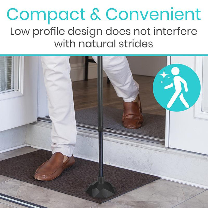 Compact & Convenient Low profile design does not interfere with natural strides