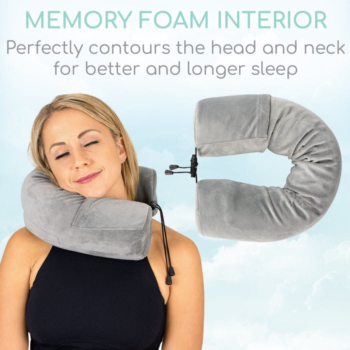 Memory foam interior. Perfectly contours the head and neck for better and longer sleep.