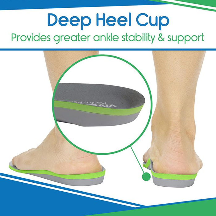 Deep heel cup. Provides greater ankle stability and support.