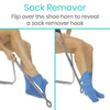 Sock Remover Flip over the shoe horn to reveal a sock remover hook