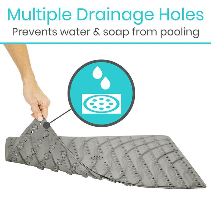 Multiple drainage holes, prevents water and soap from pooling