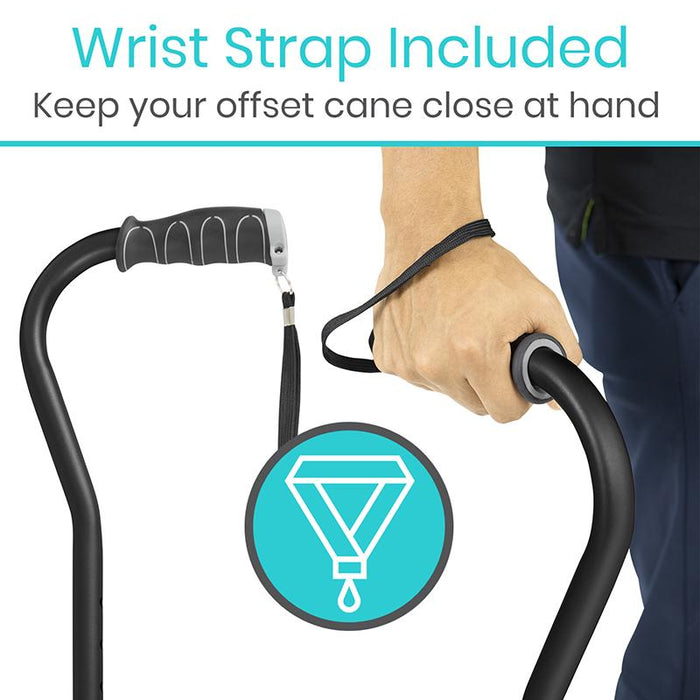 Wrist Strap Included Keep your offset cane close at hand 