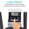 Large Display track distance, time, speed, calories burned, pulse & more