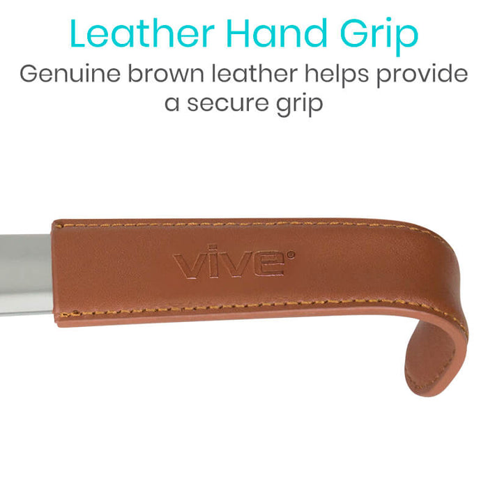 Leather hand shoe horn