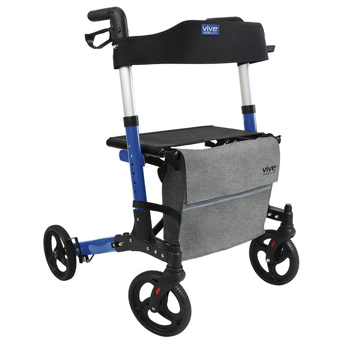 Tall Folding Rollator Blue