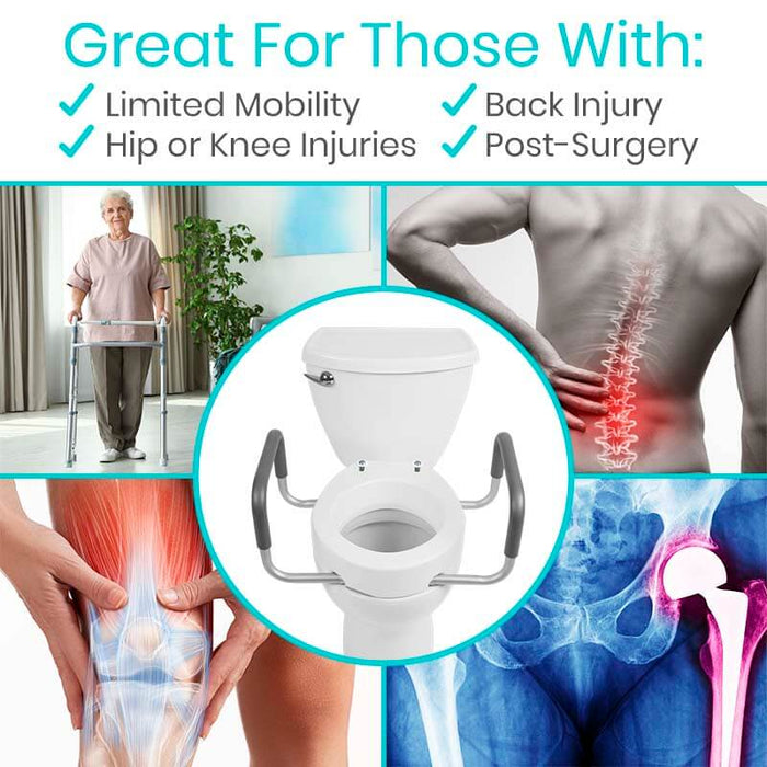 Medical injury toilet seat riser