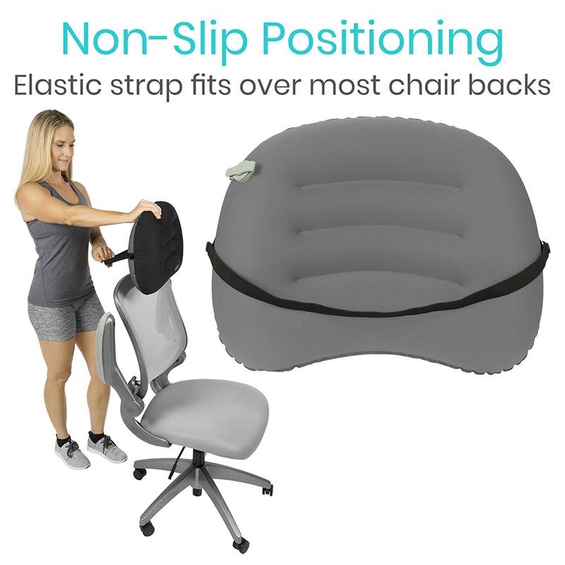 Inflatable Lumbar Support Pillow Office Chair Back Cushion