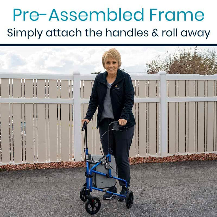 Pre assembled 3 wheel walker rollator