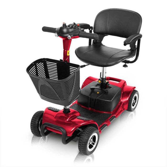 Red mobility scooter