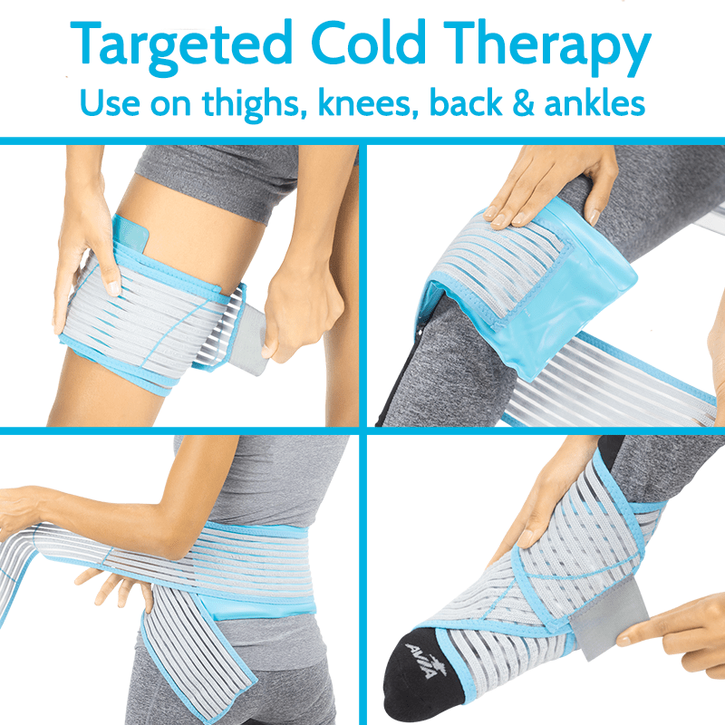 Arctic Flex Ice Packs for Injuries Reusable - Flexible Hot Cold Packs -  Therapy Gel Ice Wrap with Straps - Ankle, Elbow, Knees, Foot, Hip Arm, Back