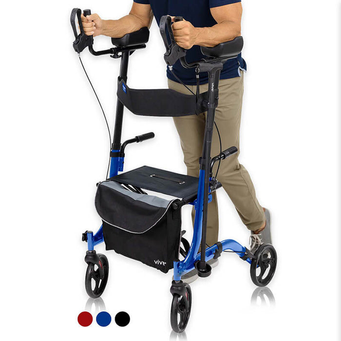 Upright Rollator Walker Blue