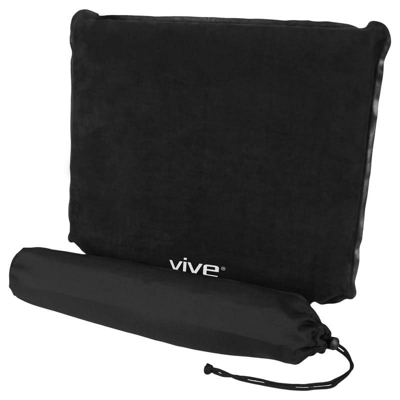Vive Inflatable Lumbar Pillow - Cushion for Airplane Seat Travel Support -  Lower Back Cushion for Car, Office Chair - Adjustable Firm Air Neck Pain