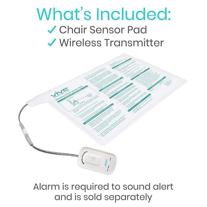 What's Included: chair sensor pad, wireless transmitter