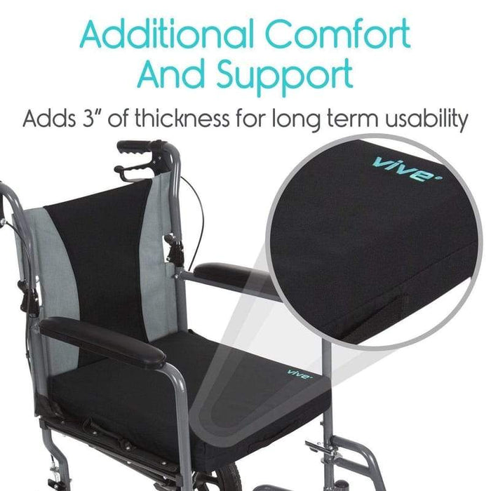 Additional Comfort And Support, Adds 3" of thickness for long term usability