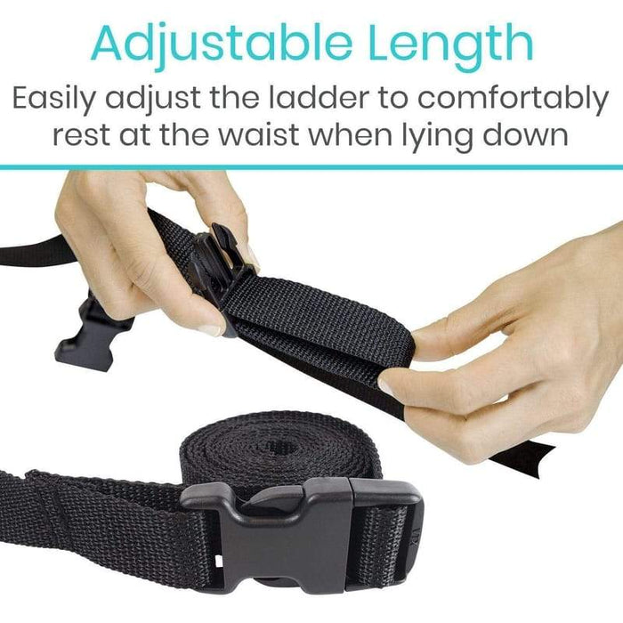 Adjustable length to easily adjust the ladder to comfortably rest at the waist when lying down