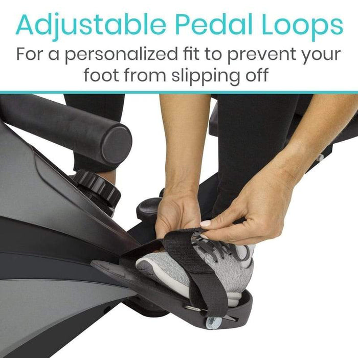 The adjustable pedal loops ensure that your feet won't slip off