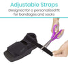 Adjustable Straps Designed for a personalized fit for bandages and socks