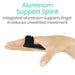 Aluminum Support Splint Integrated aluminum supports finger & reduces unwanted movement