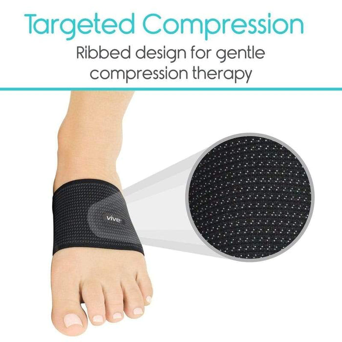 Targeted Compression. Rubbed design for gentle compression therapy