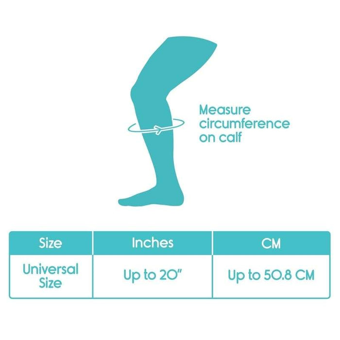 Measure Circumference on calf: Universal Size, Up to 20", Up to 50.8 CM