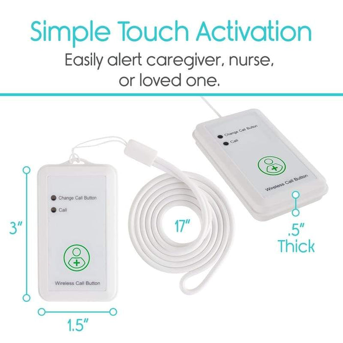 Simple Touch Activation. Easily alert caregiver, nurse, or loved one