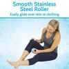 Smooth Stainless Steel Roller, Easily glide over skin or clothing