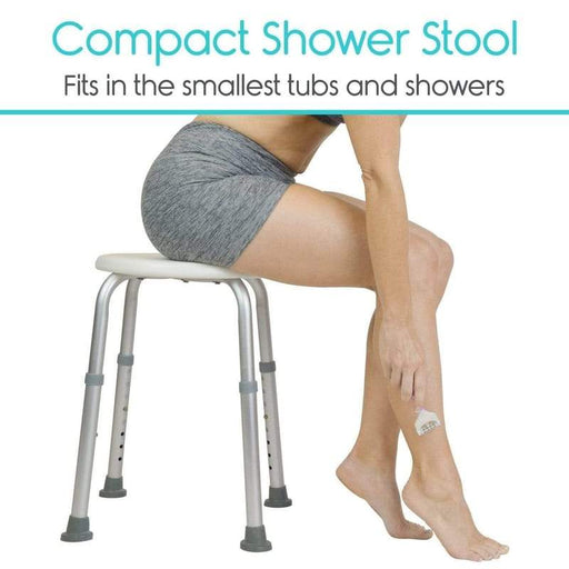 Compact Shower Stool. Fits in the smallest tubs and showers