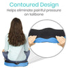 Contoured Design helps eliminate painful pressure on tailbone