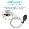 Customizable Compression, Hand pump allows you to add & release air as needed