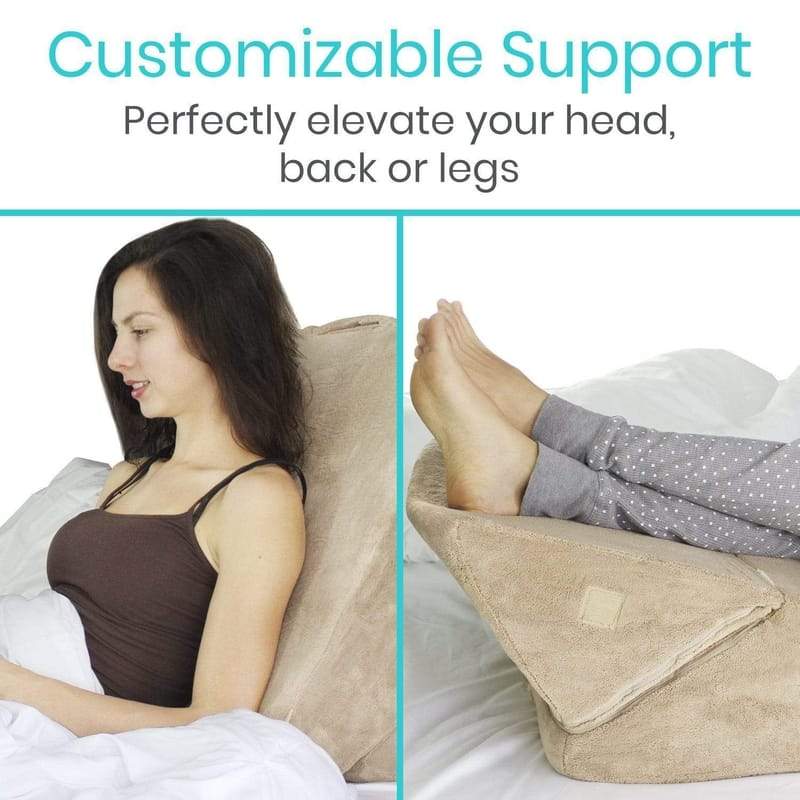 Large Elevating Leg Wedge Pillow for Back Hip Knee Pain Sleeping Reading  Resting