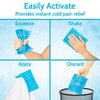 Easily Activate Provides instant cold pain relief, Squeeze, Shake, Apply, Discard