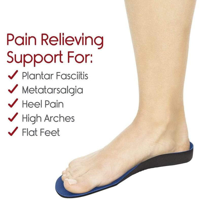 Pain Relieving Support For: Plantar Fasciitis, Metatarsalgia, Heel Pain, High Arches, Flat Feet