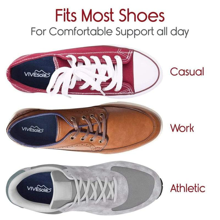 Fits Most Shoes For comfortable support all day: Casual, Work, Athletic