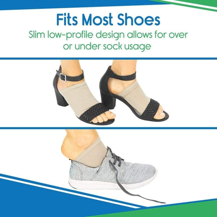 Fits Most Shoes. Slim low-profile design allows for over or under sock usage