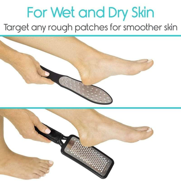 For Wet and Dry Skin. Target any rough patches for smoother skin