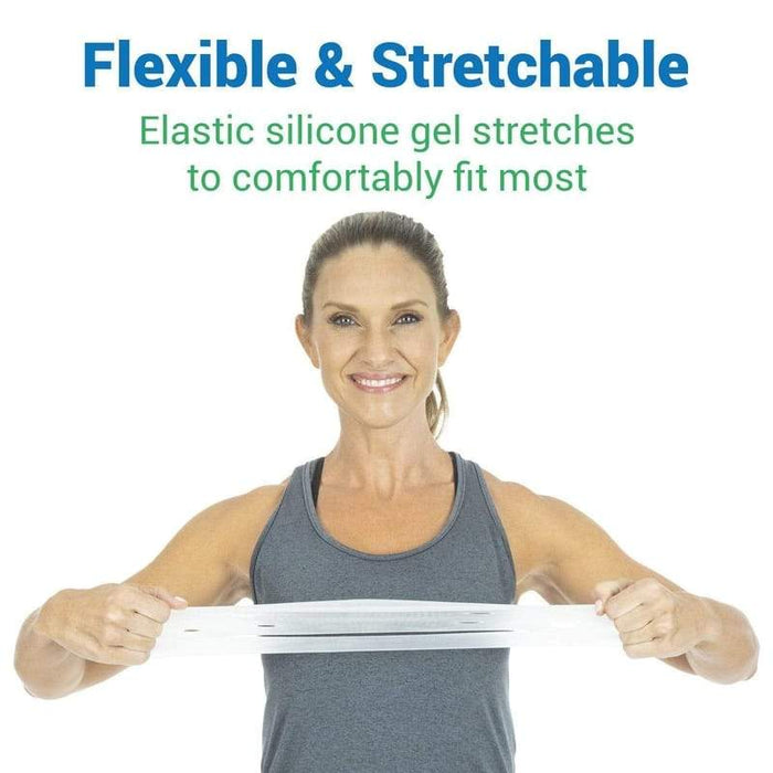 Flexible & Stretchable, Elastic silicone gel stretches to comfortably fit most