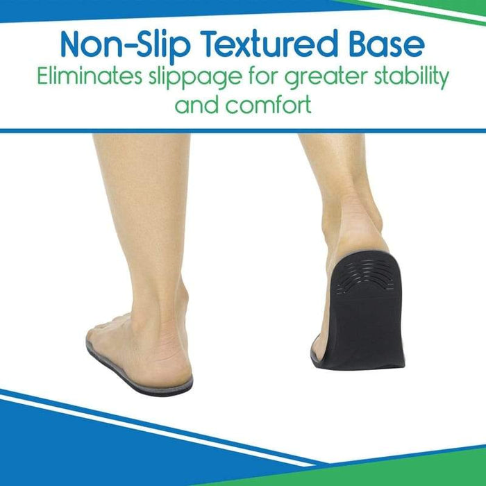 Non-Slip Textured Base. Eliminates slippage for greater stability and comfort