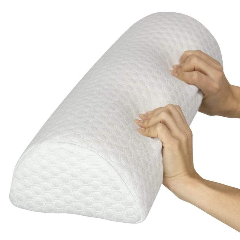 Cushy Form Half Moon Bolster Pillow - Knee Pillow for Back Pain Relief -  Best Support for Sleeping on Side, Stomach or Back - 100%