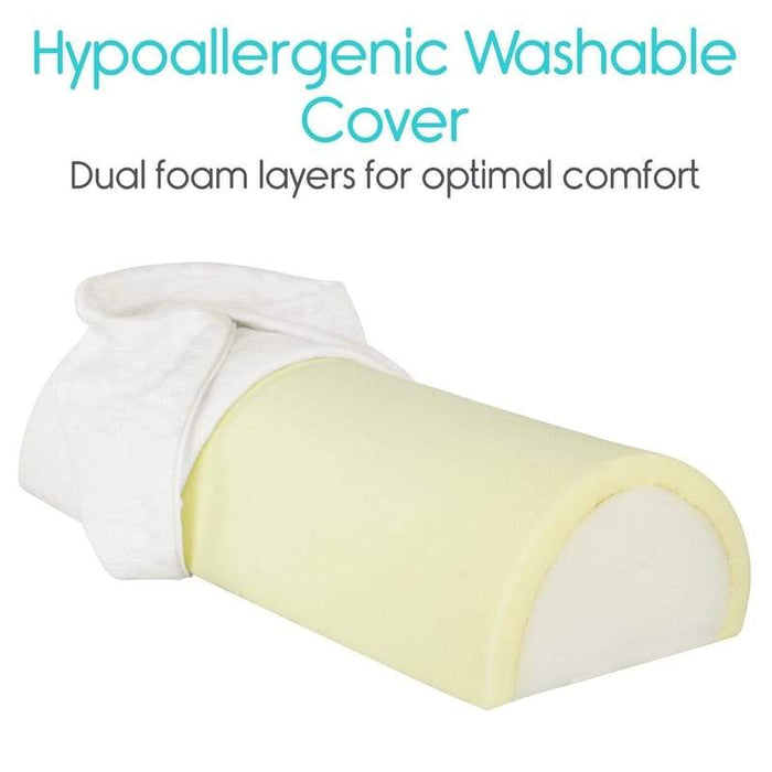 Hypoallergenic washable cover. Dual foam layers for optimal comfort