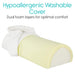 Hypoallergenic washable cover. Dual foam layers for optimal comfort